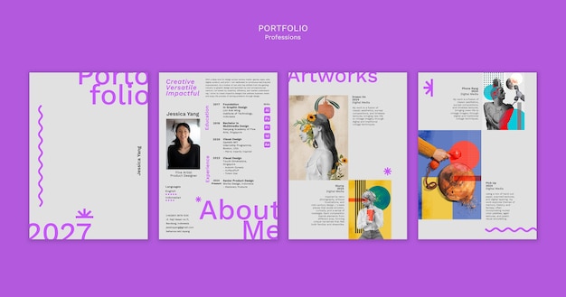 PSD gratuito la cartera creativa y versátil de jessica yang