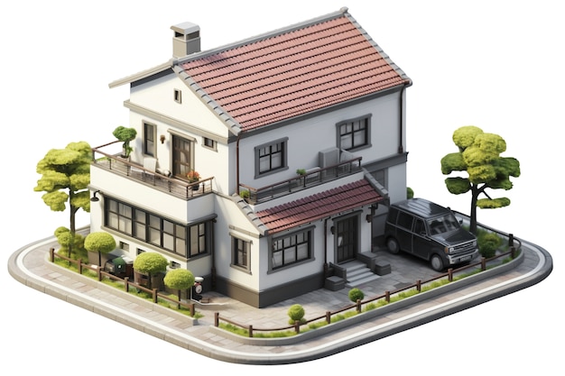 PSD gratuito casa isolata da vicino
