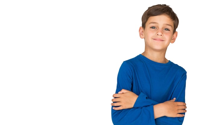 PSD gratuito cerca en el retrato de la expresión del niño