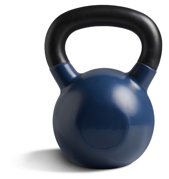 Gratis PSD close-up op de blauwe kettlebell