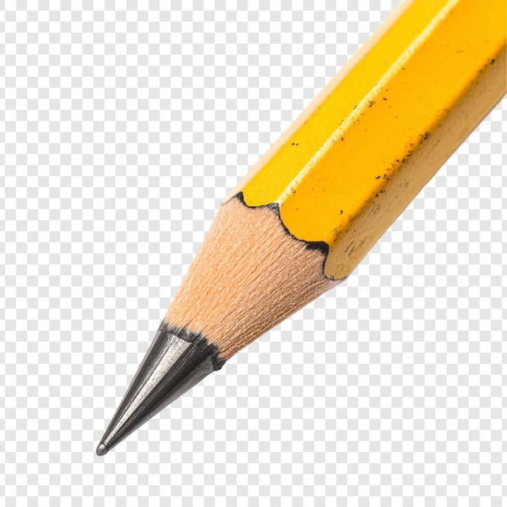 PSD Gratis close-up pensil kuning yang diraut