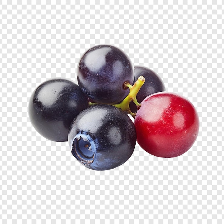 PSD Gratis close-up setumpuk blueberry berair dan berry merah