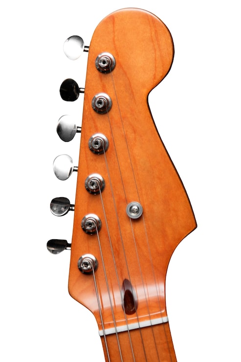 PSD gratuito close up su chitarra isolata