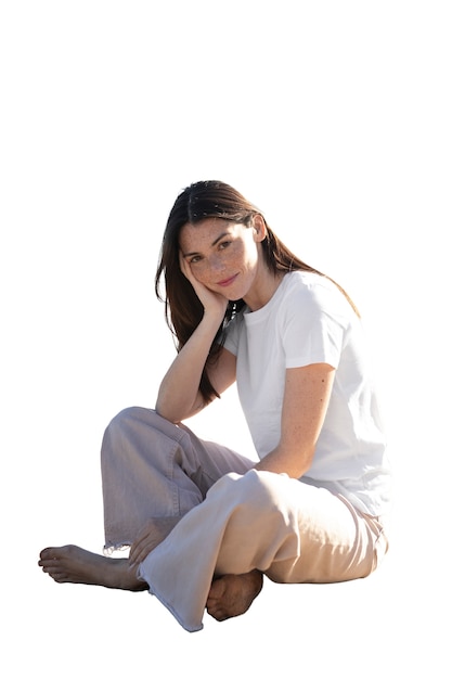 PSD Gratis close-up wanita cantik berpose
