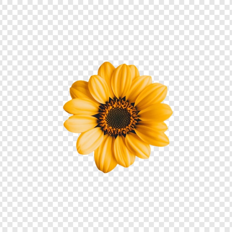 PSD Gratis closeup bunga kuning cerah