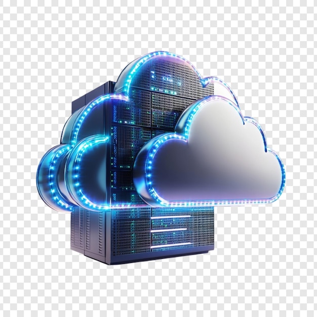 Gratis PSD cloudcomputing server digitale gegevensopslag en netwerkinfrastructuur