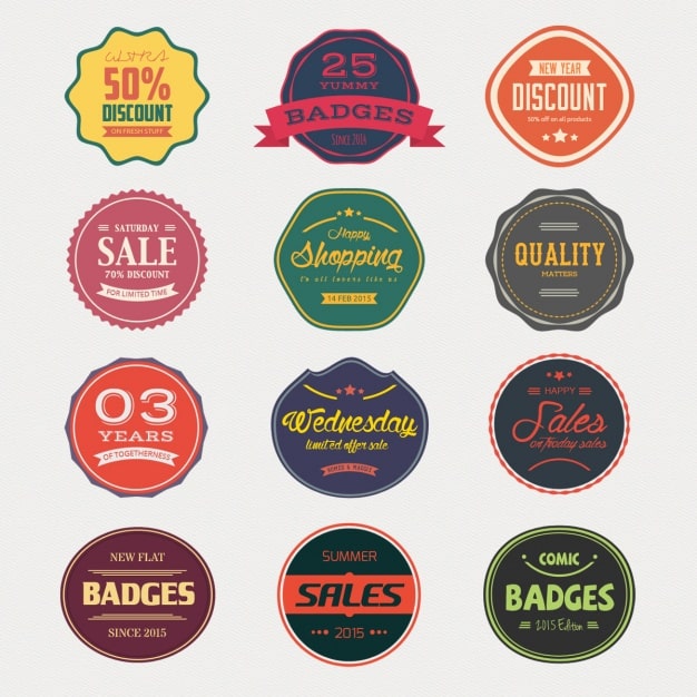 PSD gratuito colección de insignias de venta