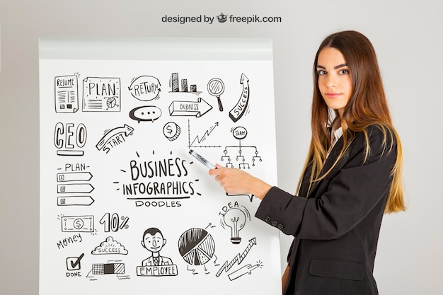 PSD gratuito concepto infográfico de negocios
