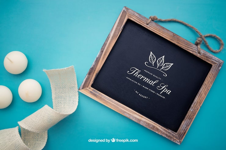 PSD gratuito concepto de mockup para spa térmico