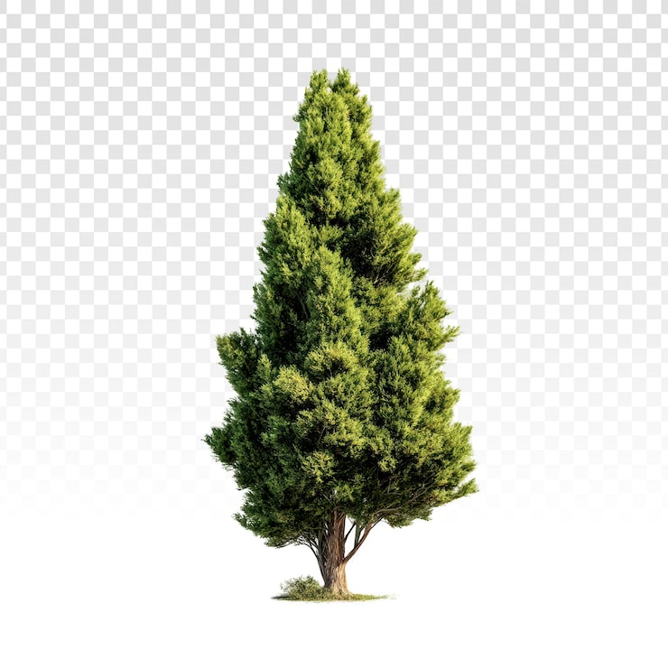 PSD gratuito conifera verde isolata su sfondo trasparente