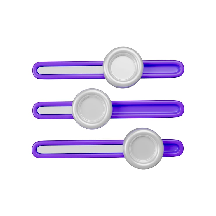 PSD gratuito control deslizante con renderizado 3d, control de volumen, ajustes de configuración