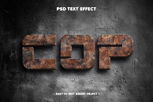 Gratis PSD cop bewerkbaar tekst effect