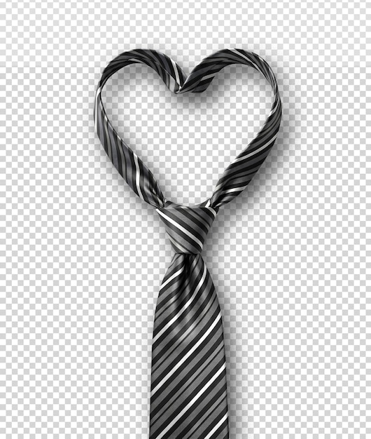 PSD gratuito corbata a rayas atada en forma de corazón