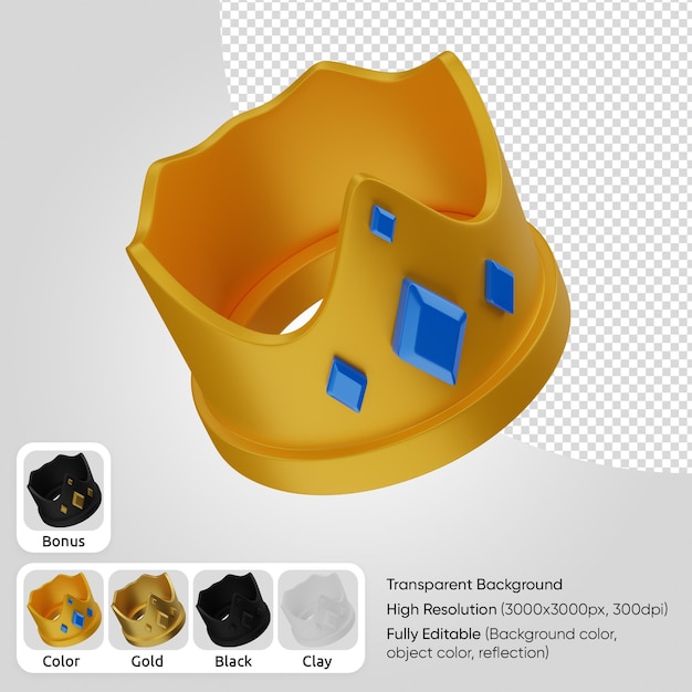 PSD gratuito corona 3d