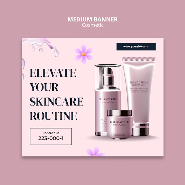 Gratis PSD cosmetische sjabloon ontwerp