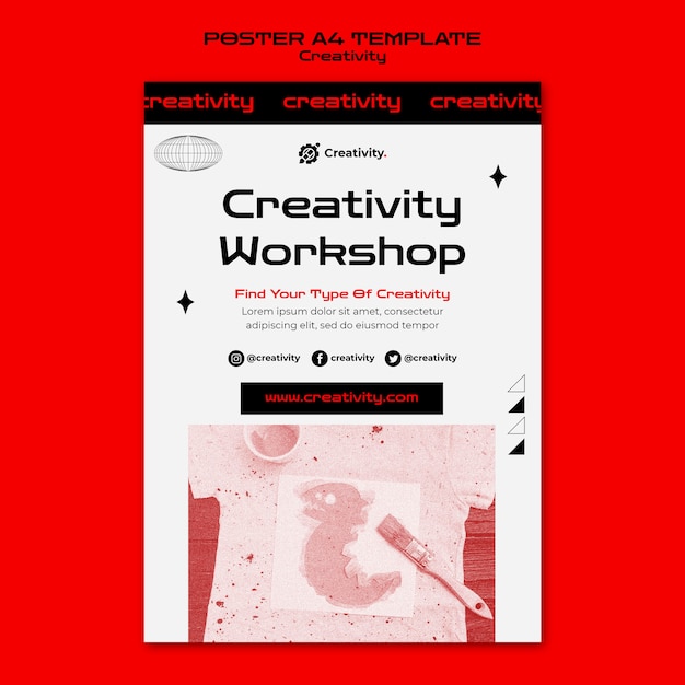 Gratis PSD creativiteit workshop poster sjabloon
