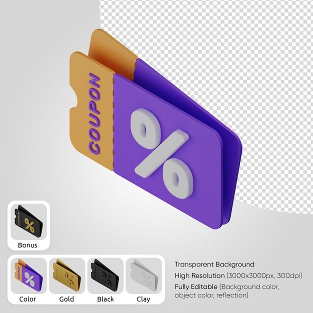 PSD gratuito cupón 3d isométrico