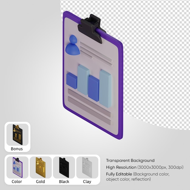 PSD gratuito currículum 3d isométrico