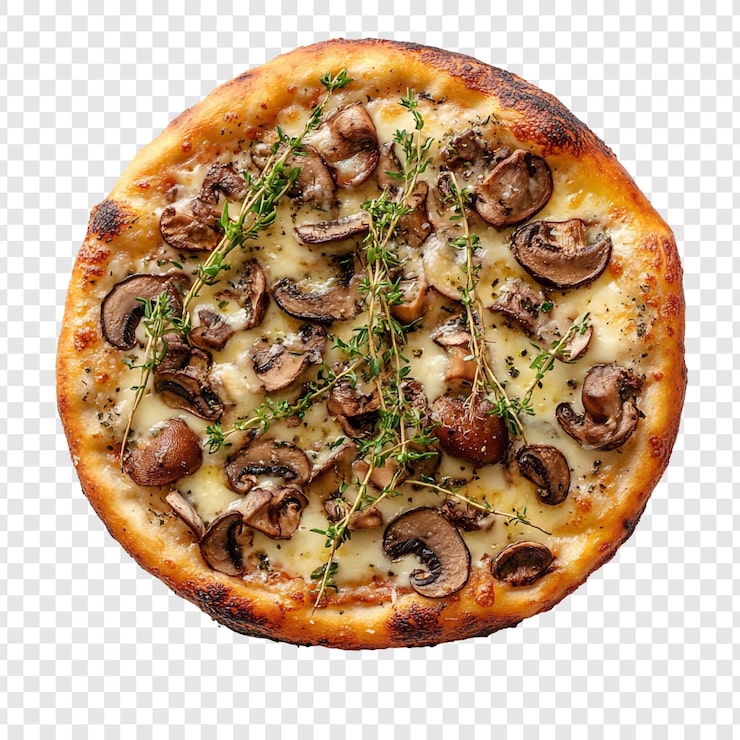 PSD gratuito deliciosa pizza de setas con tomillo