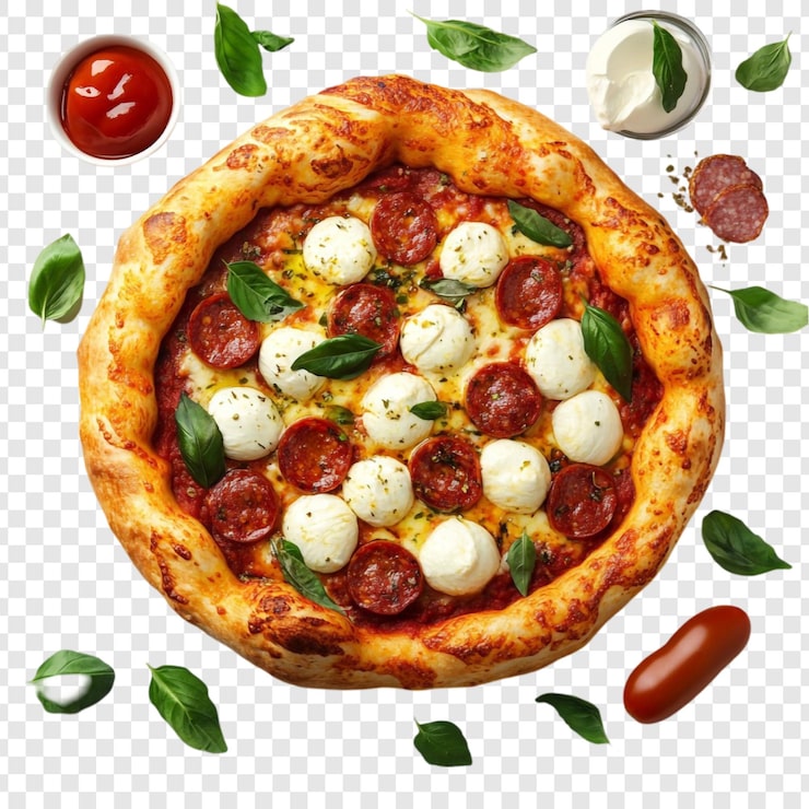 PSD gratuito deliziosa pizza al peperoncino con formaggio mozzarella e basilico