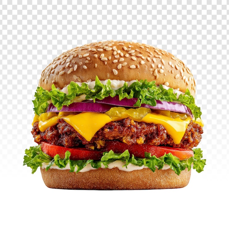 PSD gratuito delizioso cheeseburger classico con ingredienti freschi