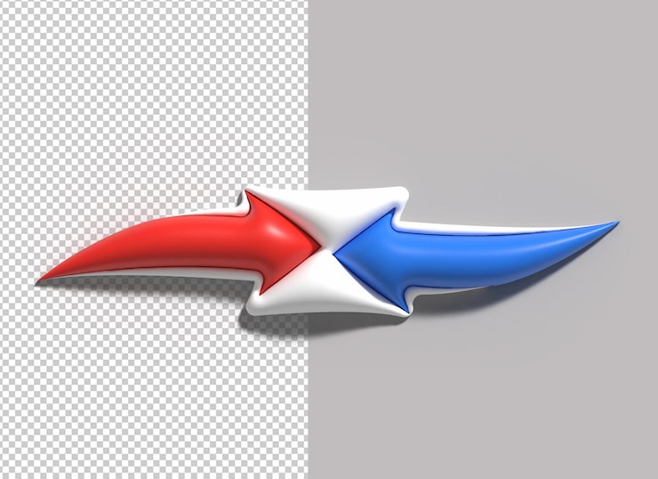 PSD Gratis desain ilustrasi 3d logo ikon web panah pertumbuhan
