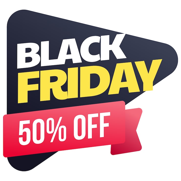 PSD Gratis desain label black friday