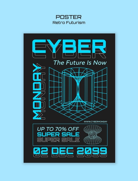 PSD Gratis desain templat cyber monday