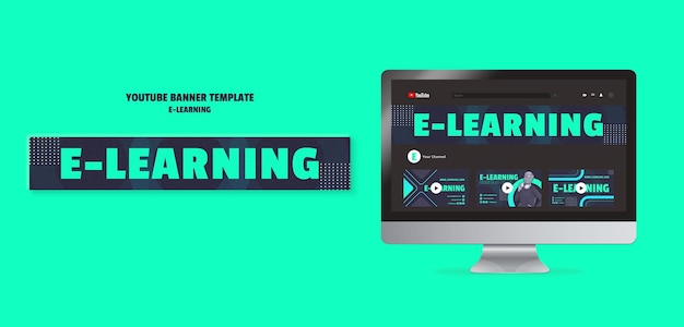 PSD Gratis desain templat e-learning