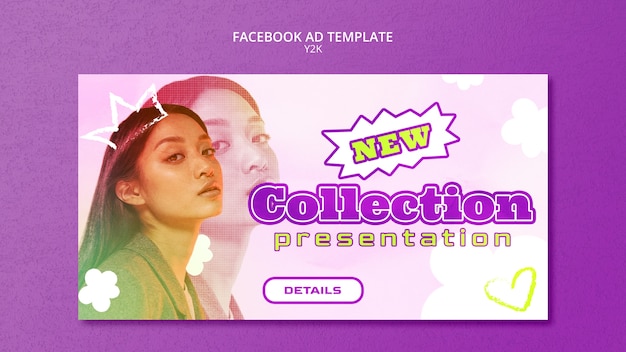 PSD Gratis desain templat gradien y2k