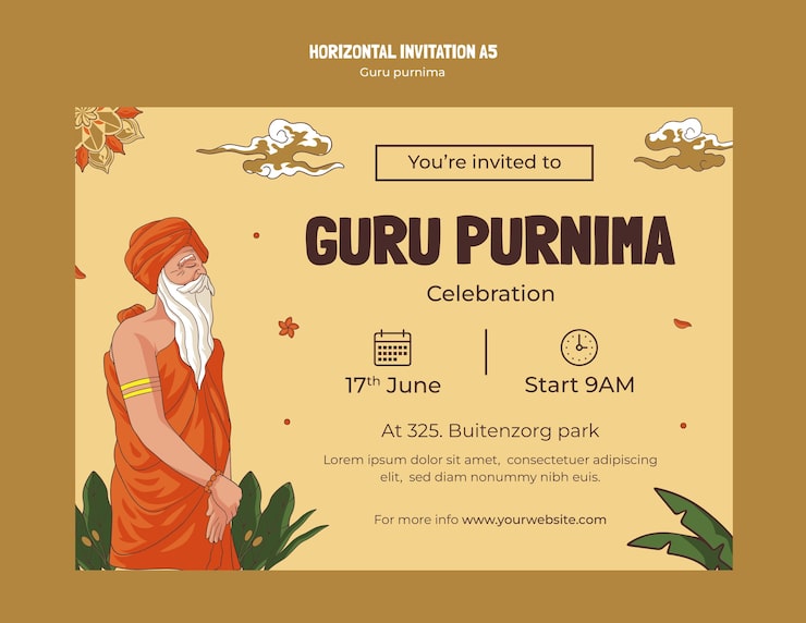 PSD Gratis desain templat guru purnima