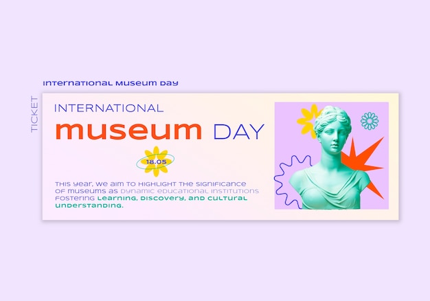 PSD Gratis desain templat hari museum internasional