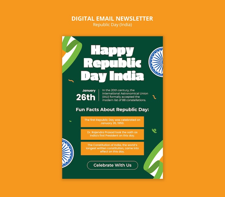 PSD Gratis desain templat hari republik india