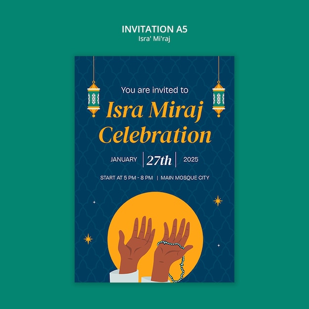 PSD Gratis desain templat isra miraj