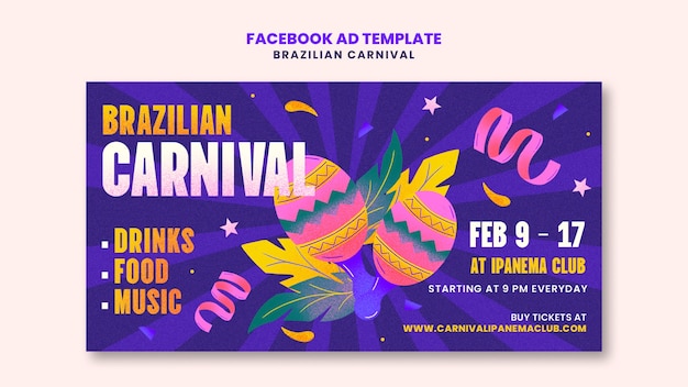 PSD Gratis desain templat karnaval brazil
