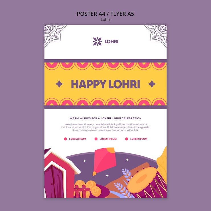 PSD Gratis desain templat lohri