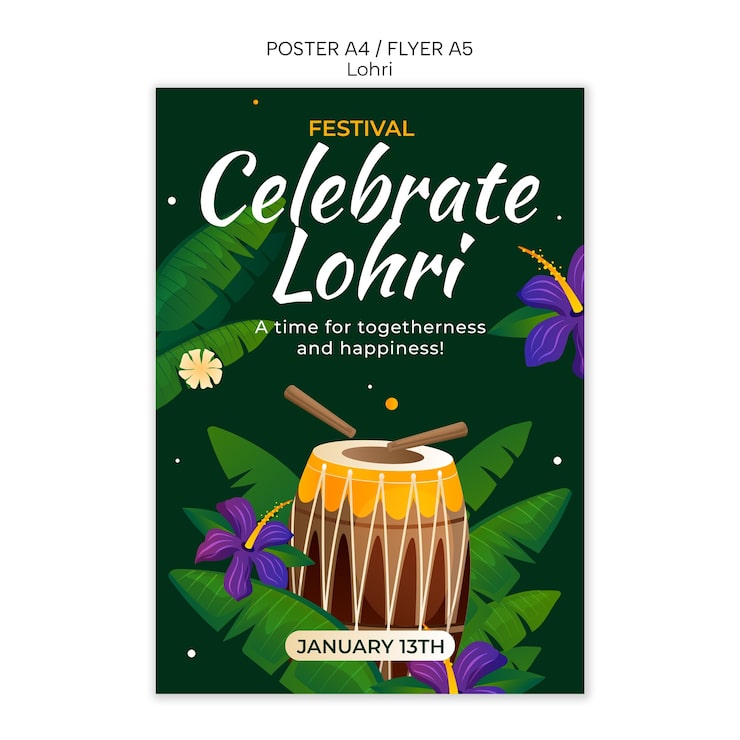 PSD Gratis desain templat lohri