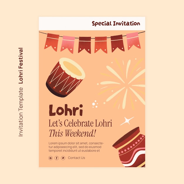 PSD Gratis desain templat lohri