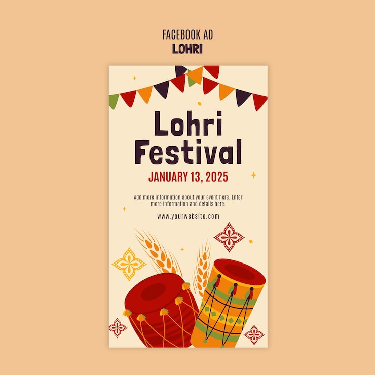 PSD Gratis desain templat lohri