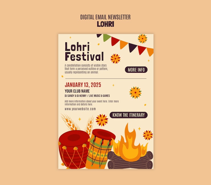 PSD Gratis desain templat lohri