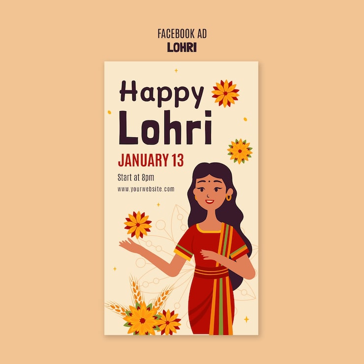 PSD Gratis desain templat lohri