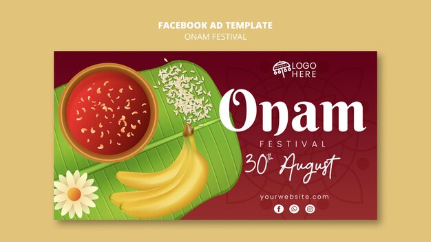 PSD Gratis desain templat onam gradien