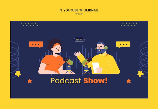 PSD Gratis desain templat podcast