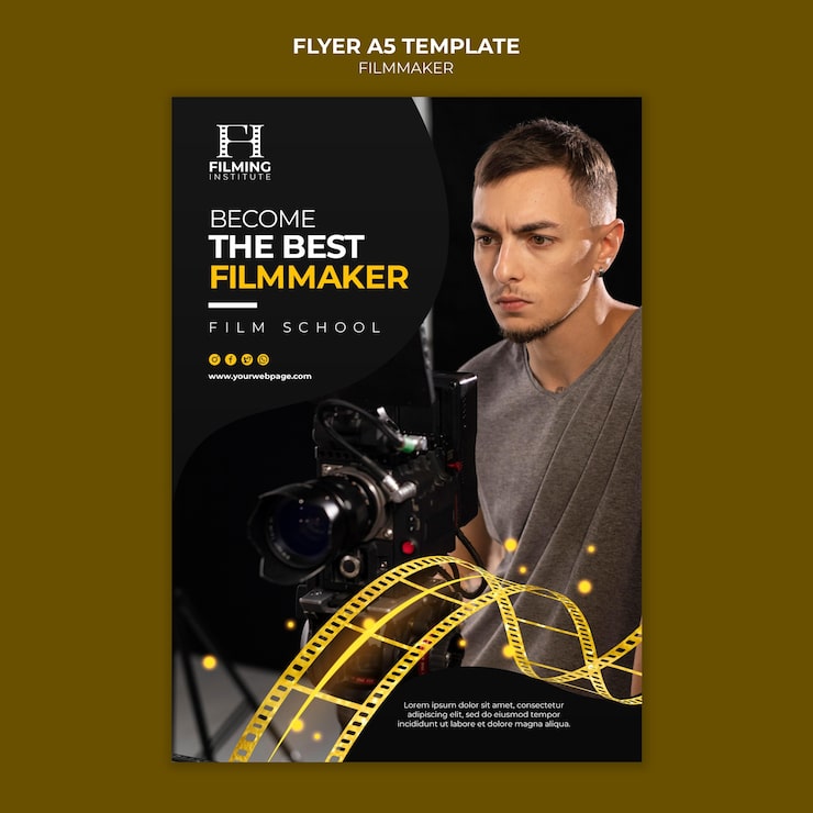 PSD Gratis desain templat poster pembuat film