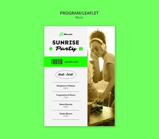 PSD Gratis desain templat program musik