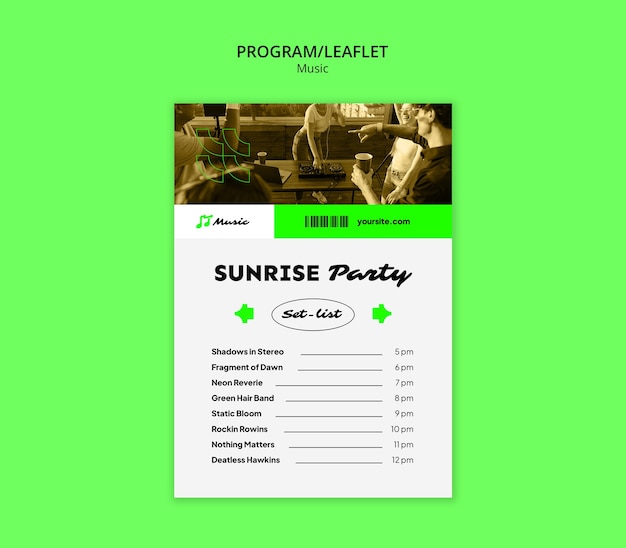 PSD Gratis desain templat program musik