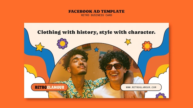 PSD Gratis desain templat retro