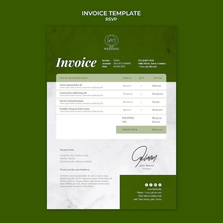 PSD Gratis desain templat rsvp bunga