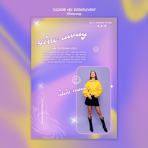 PSD Gratis desain template poster giveaway