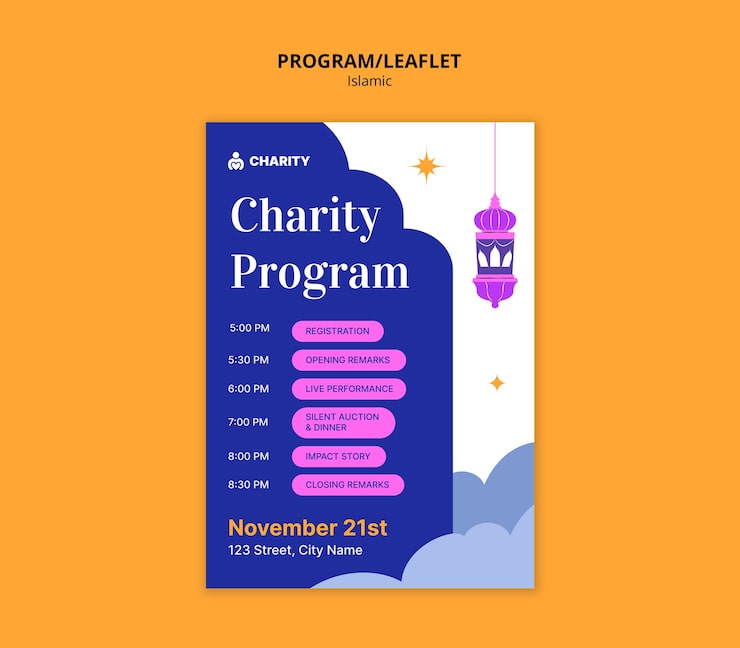 PSD Gratis desain template program islami